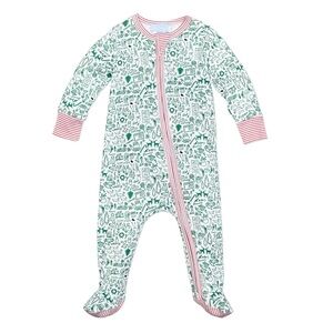 Joy Street North Pole Christmas Zip Baby Onesie